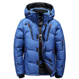 2019 Novo High Quality Winter Warm Thicken Solid Men's Hooded Parkas Casual Male Slim Zipper Pocket Down Coat Jackets (50% WDD)