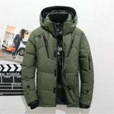 2019 Novo High Quality Winter Warm Thicken Solid Men's Hooded Parkas Casual Male Slim Zipper Pocket Down Coat Jackets (50% WDD)