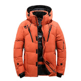 2019 Novo High Quality Winter Warm Thicken Solid Men's Hooded Parkas Casual Male Slim Zipper Pocket Down Coat Jackets (50% WDD)