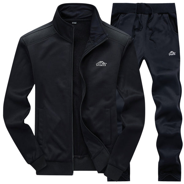 2019 Gym Spring Jacket + Pants Casual Tracksuit Men Sportswear Tracksuits Men Polyester Sweatshirt Sporting Fleece ropa hombre