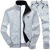 2019 Gym Spring Jacket + Pants Casual Tracksuit Men Sportswear Tracksuits Men Polyester Sweatshirt Sporting Fleece ropa hombre