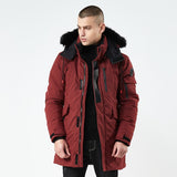 Men's Fur Collar Winter Jacket Military Long Parkas Thick Warm Cotton-Padded Jacket Casual Full Hooded Coat Overcoat Male Jacket