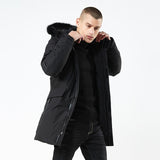 Men's Fur Collar Winter Jacket Military Long Parkas Thick Warm Cotton-Padded Jacket Casual Full Hooded Coat Overcoat Male Jacket