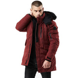 Men's Fur Collar Winter Jacket Military Long Parkas Thick Warm Cotton-Padded Jacket Casual Full Hooded Coat Overcoat Male Jacket
