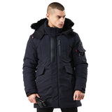 Men's Fur Collar Winter Jacket Military Long Parkas Thick Warm Cotton-Padded Jacket Casual Full Hooded Coat Overcoat Male Jacket