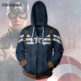 Avengers 4 Endgame Men and Women Zipper Hoodies Captain America 3D Hooded Jacket Superhero Sweatshirt Streetwear Cosplay Costume