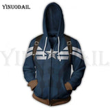 Avengers 4 Endgame Men and Women Zipper Hoodies Captain America 3D Hooded Jacket Superhero Sweatshirt Streetwear Cosplay Costume