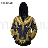 Avengers 4 Endgame Men and Women Zipper Hoodies Captain America 3D Hooded Jacket Superhero Sweatshirt Streetwear Cosplay Costume