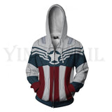 Avengers 4 Endgame Men and Women Zipper Hoodies Captain America 3D Hooded Jacket Superhero Sweatshirt Streetwear Cosplay Costume