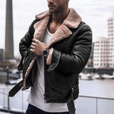 Men Coat Jacket Autumn Faux Leather Plus Size Casual Fashion Winter Fluffy