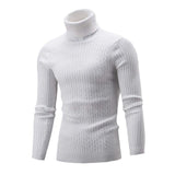 Winter Men Slim Warm Knit High Neck Pullover Jumper Sweater Turtleneck Top Plus Size M-5XL pull homme sueter hombre sweter 2019
