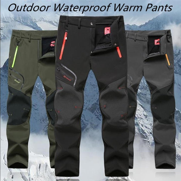 Men Winter Waterproof Pants 2019 Casual Thick Trekking Hiking Mens Trousers Warm Plus Size Camping Climb Run Male Outdoor Pants