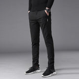 Autumn Winter Pants Men Classic Smart Casual Elastic Long Trousers Male Black Cotton Straight Warm Work Pant Men's Y1997