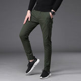 Autumn Winter Pants Men Classic Smart Casual Elastic Long Trousers Male Black Cotton Straight Warm Work Pant Men's Y1997