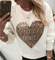 Women Sweatshirt Leopard Print Pullover Autumn Fashion Letter Sweatshirt Casual Ladies bluzy damskie Streetwear Sweat D30