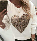 Women Sweatshirt Leopard Print Pullover Autumn Fashion Letter Sweatshirt Casual Ladies bluzy damskie Streetwear Sweat D30